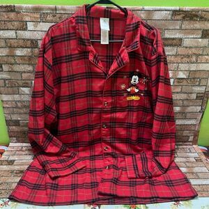 Disney Women’s Buffalo plaid Mickey Mouse pajama Top